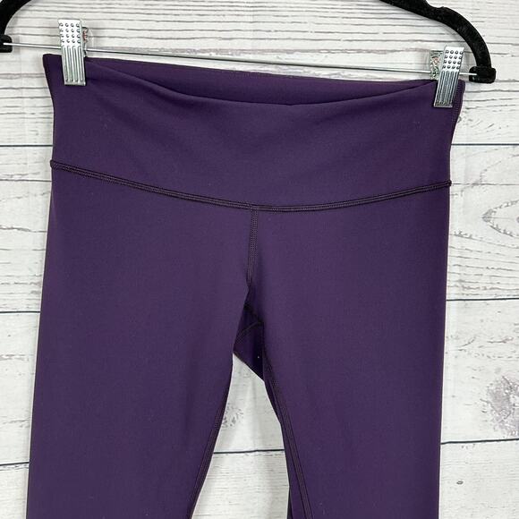 Lululemon Leggings Womens 6 Purple Crop Stretch Running Pull on Gym - Picture 2 of 12
